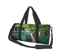plitvice Lakes National Park Printed Round Travel Duffel Bag Large Overnight Weekend Bags for Hiking, Vacations, Gym, Sports