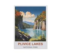 Plitvice Lakes National Park Vintage Travel Posters，Paper Jigsaw Puzzle 1000 Pieces Adult Toys Decompression Game26x38cm-CB17
