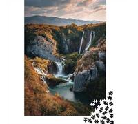 Plitvice Lakes National Park Waterfall 1000 Piece Jigsaw Puzzle, 38x26cm/1000pcs, for Adults, Screen-Free Activity, Focused Puzzle Time And Quiet Weekends