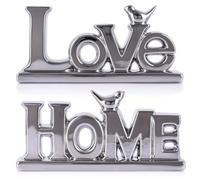 PlivBloom Love Sign Decor,Silver Room Decor Aesthetic, Knick Knack Shelf,Bird Decor, Boho Bookshelf,Abstract Statue,for Living Room,Bedroom, Contemporary Tv Stand Set of 2 (2, Silver)
