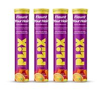 PLIX Heavenly Hair with Natural Biotin|15 Effervescent Tablets, Orange Flavour, Pack of 4|Supports Long, Lustrous, Strong Hair, |Vegan, Caffeine Free, Dairy Free, Sugar Free, Non GMO