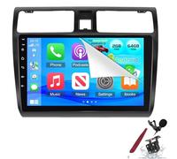 PLKEQS [2+64G] Car Radio for S-uzuki Swift 2005-2010 - Carplay and Android Auto - 10 Inch Touchscreen Android Car Stereo - DSP/GPS/SWC/WiFi/Bluetooth/FM/RDS+Camera,K4 Pro