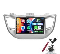 PLKEQS 2G+64G Android 15 Car Stereo for H-yundai Tucson 3 2015-2018 with Carplay Android Auto, 9 Inch 2.5D Touch Screen Car Radio with Bluetooth GPS WiFi FM/RDS EQ USB Camera,K4 Pro