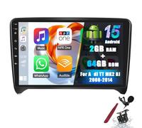 PLKEQS 2G+64G Android Car Stereo for A-udi TT MK2 8J 2008-2014 CarPlay Android Auto 9 Inch Touchscreen Bluetooth GPS Sat Nav FM/RDS Radio WiFi Mirror Link SWC EQ Camera,K5 Pro