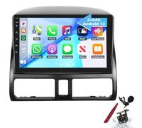 PLKEQS 2G+64G Car Stereo for H-onda CRV 2001-2006 with Carplay Android Auto 9" Touch Screen Bluetooth Car Radio with Mirror Link GPS Sat Nav FM HD Camera,K6 Pro Plus