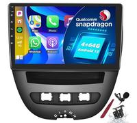 PLKEQS 4+64G Car Stereo for T-oyota Aygo/P-eugeot 107 /C-itroen C1 2005-2014 with Carplay Android Auto Qualcomm 8-Core 10.1" Touch Screen Car Stereo with GPS Bluetooth WiFi/FM/RDS Camera,Y1