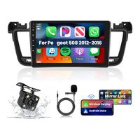 PLKEQS 4-Core 5G-WiFi [4G+64G] Android Car Radio for Pe-ugeot 508 2012-2016 Carplay Android Car, Radio 9 Inch Touchscreen Radio Bluetooth HiFi GPS Navigation FM RDS 2 DIN Screen for Pe-ugeot 508