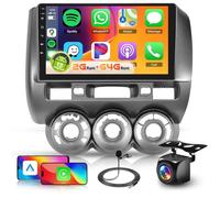 PLKEQS 4Core 2G+64G H-onda Jazz 2002-2008 Car Radio Stereo for with DSP Carplay Android Auto Bluetooth 9" IPS Touchscreen Radio, GPS Navigation WiFi FM/RDS SWC Camera,K1 Pro Plus