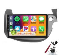 PLKEQS 4Core+64G for H-onda Jazz Carplay Radio Car Stereo 2007 2008 2009 2010 2011 2012 2013, 10" IPS Touchscreen Radio with DSP Bluetooth Android Auto GPS WiFi FM/RDS SWC Camera,K6 Pro