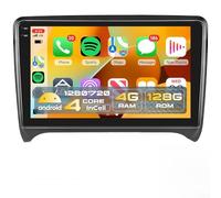 PLKEQS 4G+128G Car Stereo for A-udi TT MK2 8J 2008-2014 CarPlay Android Auto, Android 15 Car Radio 9'' In-Cell Touch Screen/GPS/Bluetooth 5.0/FM RDS/EQ/Wi-Fi/Camera,Y1