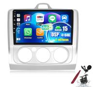 PLKEQS 4G+64G 8-Core Android 15 Car Stereo for F-ord Focus Exi MT 2 3 MK2/MK3 2004-2011 CarPlay Android Auto, 9'' Touchscreen with WiFi Bluetooth FM RDS DSP EQ SWC Camera,K1 Pro Plus