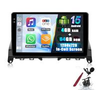 PLKEQS 4G+64G Android Car Stereo for B-enz C Class 3 W204 S204 2006-2011 Radio CarPlay Android Auto 9 inch InCell Touchscreen,GPS Sat Nav,Bluetooth 5.0, FM/RDS, SWC,EQ Camera,K1 Pro Plus