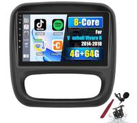 PLKEQS 4G 64G Android Car Stereo for V-auxhall Vivaro/R-enault Trafic/F-IAT Talento/N-issan NV300/VW30 with Carplay Android Auto 8-Core 9'' Touchscreen Radio GPS BT FM DSP Camera,Y3