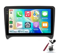 PLKEQS 4G+64G Car Radio for A-udi TT MK2 8J 2008-2014 with Audio Filters DSP/32EQ Carplay Android Auto, 9" 1280P In-Cell Touchscreen Car Stereo with Bluetooth 5.0 SWC Camera,Y1