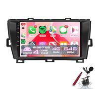 PLKEQS 4G+64G Car Stereo for T-oyota PRIUS 2010-2015 Wireless CarPlay Android Auto, Android 15 Car Radio 9'' In-Cell Touch Screen/GPS/Bluetooth 5.0/FM RDS/EQ/Wi-Fi/Camera,K4 Pro
