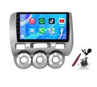 PLKEQS Android 14 Car Radio Sat Navi for H-onda Jazz City(2002-2007) 9 Inch Touchscreen Multimedia Player with Wireless Carplay GPS Navigation FM RDS Bluetooth 5G-WiFi SWC DSP,M200S