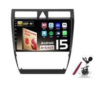 PLKEQS Android 15 Car Radio Sat Navi for A-udi A6 C5(1997-2004) 9 Inch Touchscreen Multimedia Player with Wireless Carplay GPS Navigation FM RDS Bluetooth 5G-WiFi SWC DSP,M100S