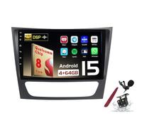 PLKEQS Android 15 Car Radio Sat Navi for B-enz CLS-Class W211 W219(2002-2010) 9 Inch Head Unit Tablet Pad Multimedia Player with Wireless Carplay GPS Navigation FM RDS BT 5G-WiFi SWC DSP,M150S
