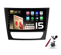 PLKEQS Android 15 Car Radio Sat Navi for B-enz E-Class W211(2002-2009) 9 Inch Touchscreen Multimedia Player with Wireless Carplay GPS Navigation FM RDS Bluetooth 5G-WiFi SWC DSP,M150S