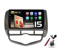 PLKEQS Android 15 Car Radio Sat Navi for H-onda Jazz City(2002-2007) 9 Inch Touchscreen Multimedia Player with Wireless Carplay GPS Navigation FM RDS Bluetooth 5G-WiFi SWC DSP,M120S