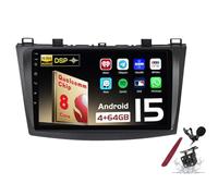 PLKEQS Android 15 Car Radio Sat Navi for M-azda 3(2010-2013) 9 Inch Touchscreen Multimedia Player with Wireless Carplay GPS Navigation FM RDS Bluetooth 5G-WiFi SWC DSP,M700S
