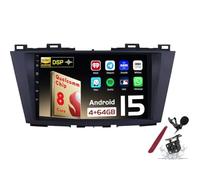 PLKEQS Android 15 Car Radio Sat Navi for M-azda 5(2010-2015) 9 Inch Touchscreen Multimedia Player with Wireless Carplay GPS Navigation FM RDS Bluetooth 5G-WiFi SWC DSP,M300S