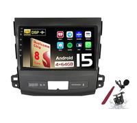 PLKEQS Android 15 Car Radio Sat Navi for M-itsubishi Outlander(2005-2012) 9 Inch Touchscreen Multimedia Player with Wireless Carplay GPS Navigation FM RDS Bluetooth 5G-WiFi SWC DSP,M400S