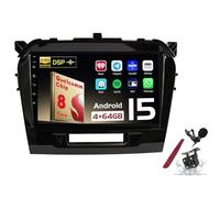 PLKEQS Android 15 Car Radio Sat Navi for S-uzuki Vitara 4(2014-2018) 9 Inch Touchscreen Multimedia Player with Wireless Carplay GPS Navigation FM RDS Bluetooth 5G-WiFi SWC DSP,M200S
