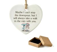 Plkjiu Best Friend Ornament - White Ceramic Keepsake Gifts for Women, Heart Shape Pocket Hug Token Sympathy Gift for Hard Times, Friendship Gifts for Bestie Birthday Christmas