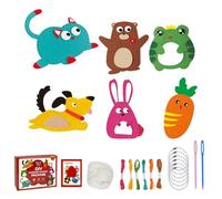 Plkjiu Kids Sewing Kit, First Sewing Kit for Girls & Boys Ages 6-10, Learn to Sew with Animal Patterns, Felt Craft Kit for Children, Fun Educational DIY Starter Set for Kids