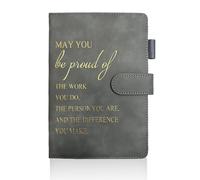 Plkjiu Leather Notebook - Perfect Thank You Gift for Employees, Teachers, Colleagues,A5 Journal with To-Do List Page Classic Executive Notebook for Professionals (Grey)