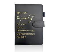 Plkjiu Leather Notebook - Perfect Thank You Gift for Employees, Teachers, Colleagues,A5 Journal with To-Do List Page Classic Executive Notebook for Professionals (BLACK)