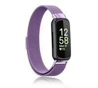 Plkjiu Stainless Steel Metal Strap for Fitbit Inspire 3 | Adjustable Milanese Loop Band Compatible with Fitbit Inspire 3 Fitness Tracker | Premium Replacement Bracelet for Women & Men (Lavender)