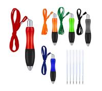 Plkjiu Wide Grip Weighted Ballpoint Pens with Refills - 5 Multicolour Weighted Ballpoint Pens with 18 Refills, Chunky Wide Grip Pens for Nursing Home Office Use, Black Red Green Blue Orange