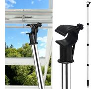 Plkjiu Window Pole Opener - Compatible with Vertical/Horizontal Sliding Windows, for Velux GGL & GGU Skylight Roof Windows, Stainless Steel Multi - Part Loft Hatch Pole with Hook (1.75m)