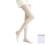 Plkjiu Women‘s Lace Patterned Tights - Breathable Cotton Blend Stockings with Floral & Polka Dot Designs, High Elasticity Ladies Tights for Dresses & Skirts, Machine Washable (White)