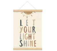 PLKMN Let Your Light Shine Decor, Bible Verse Matthew 5:16 Posters Framed with Wood Hanger, Nursery Wall Art, Kids Room Wall Decor, 12x16 Inch