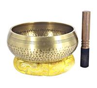 PLKTCM Brass Chime Bronze Qing Buddha Sound Bowl Nepal Tibet Chant Yoga Meditation Chanting Bowl Handicraft Brass Singing Bowl(8.5CM)