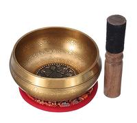 PLKTCM Tibetan Meditation Singing Bowl Nepalese Buddhist Chanting Bowl Buddhist Sound Bowl Mallet Mat Copper Handmade Carft