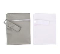 PLKYZMCDK 2pcs Wet Bags Zippered Portable Storage Organizer for Wet Clothes, Reusable TPU Lined Pouch with Secure Closure for Swimming Hiking Travel in Green and White