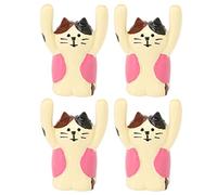 PLKYZMCDK 4Pcs Cute Cat Cartoon Photo Clip, Animal Note Holder for Name Cards and Table Numbers, Durable Resin Place Card Stand with Vibrant Colors for Wedding Party Office Decor (Pink Cat)