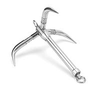 PLKYZMCDK Foldable Grapnel, Boat with Triple Grip, 316 Stainless Steel Folding Grappling Hook for Small Boats Rafts Canoes Kayaks, Easy to Store and Install