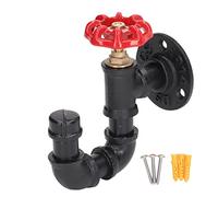 PLKYZMCDK Industrial Pipe Coat Hook Rack, Heavy Duty Rustic Wall Mounted Clothes Holder, Iron Hanger with Decorative Gauge for Home Office Bathroom Kitchen Living Room, Includes Bracket Hook (Type B)