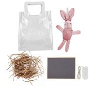 PLKYZMCDK PVC Transparent Gift Bag with PU Leather Handle, Large Clear Tote Packaging Hand Bag, Eco - Friendly Plastic Handbag for Party Favors Wedding Gifts Birthday Presents, Includes LED (Gold)