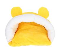 PLKYZMCDK Thicken Cotton Small Pets Cute Sleeping Nest Bed House, Hamster Sleeping Nest, Warm Flannel Surface with Thick Cotton Padding, Cozy Hideaway for Hamster Sugar Glider Squirrel, Soft (Yellow)