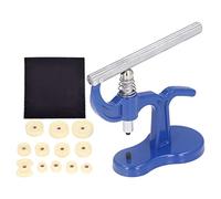 PLKYZMCDK Watch Press Tool, Professional Watch Repair Tool for Mechanical and Quartz Watches, Blue ABS Watch Back Cover Opener with 12 Dies and Table Cloth, Battery Replacement Tool with Met