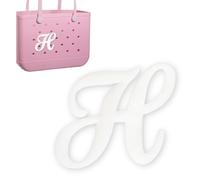 PLLCJB Letter Charms for Bogg Bag, Alphabet Initial Large Size Lettering Inserted Decor Charm Compatible with Bogg Bag Rubber Beach Tote Bag Accessories, H, Acrylonitrile Butadiene Styrene