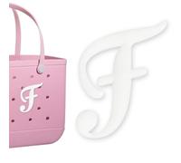 PLLCJB Letter Charms for Bogg Bag, Alphabet Initial Large Size Lettering Inserted Decor Charm Compatible with Bogg Bag Rubber Beach Tote Bag Accessories, F, Acrylonitrile Butadiene Styrene