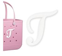 PLLCJB Letter Charms for Bogg Bag, Alphabet Initial Large Size Lettering Inserted Decor Charm Compatible with Bogg Bag Rubber Beach Tote Bag Accessories, T, Acrylonitrile Butadiene Styrene
