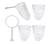 PLLDVEFD 1 Piece Stainless Steel Ring, 3 Piece Filter Bag, Multi-Function Filter Bag, Reusable Filter, Cheese Yogurt Nut Milk Filter Props.